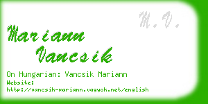 mariann vancsik business card